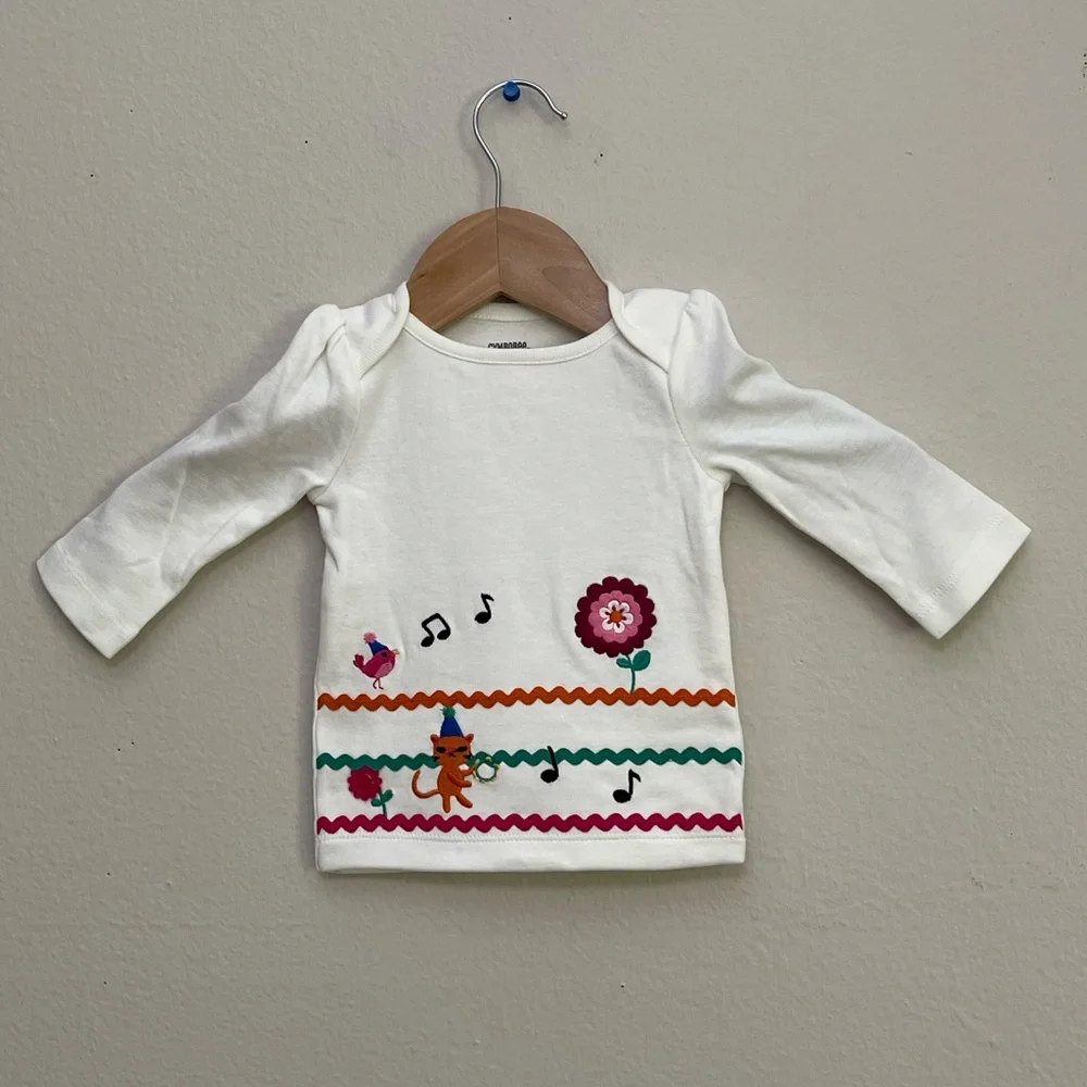 Gymboree Baby Girl Animal Parade Long Sleeve Shirt 100% Cotton